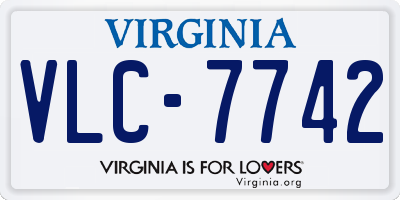 VA license plate VLC7742