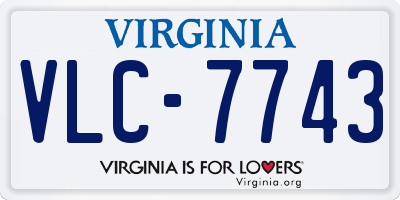 VA license plate VLC7743