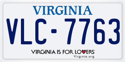 VA license plate VLC7763