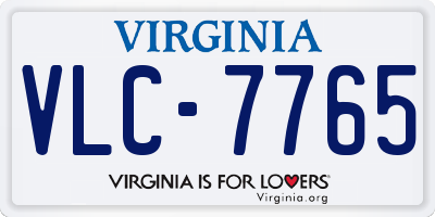 VA license plate VLC7765