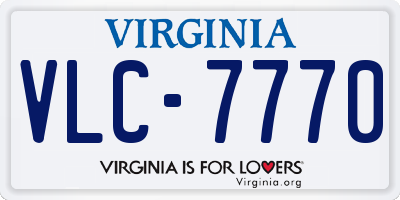 VA license plate VLC7770