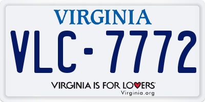 VA license plate VLC7772