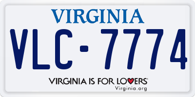 VA license plate VLC7774
