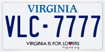 VA license plate VLC7777