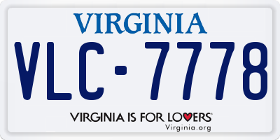 VA license plate VLC7778