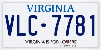 VA license plate VLC7781
