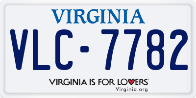 VA license plate VLC7782