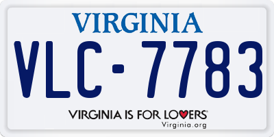 VA license plate VLC7783