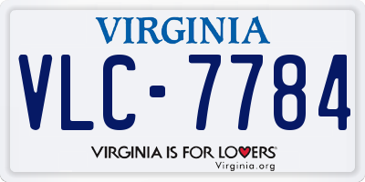 VA license plate VLC7784