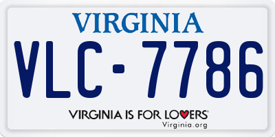 VA license plate VLC7786