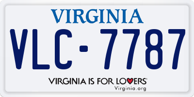 VA license plate VLC7787