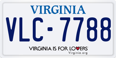 VA license plate VLC7788