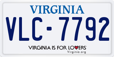 VA license plate VLC7792