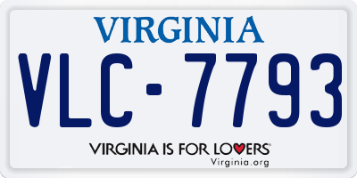 VA license plate VLC7793