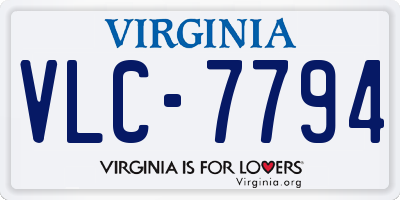 VA license plate VLC7794