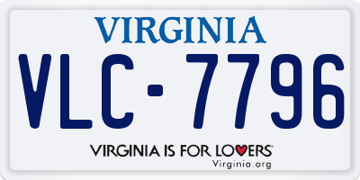 VA license plate VLC7796