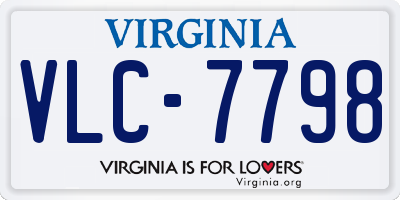VA license plate VLC7798