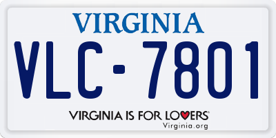 VA license plate VLC7801