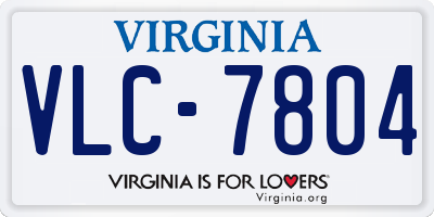 VA license plate VLC7804