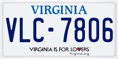 VA license plate VLC7806
