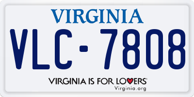 VA license plate VLC7808
