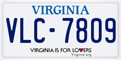 VA license plate VLC7809