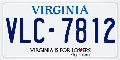 VA license plate VLC7812