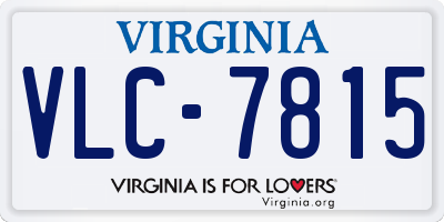 VA license plate VLC7815