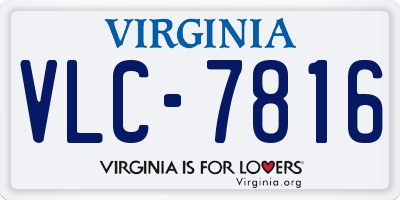 VA license plate VLC7816