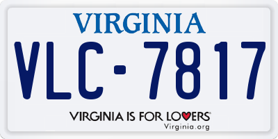 VA license plate VLC7817