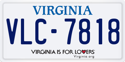 VA license plate VLC7818
