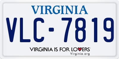 VA license plate VLC7819