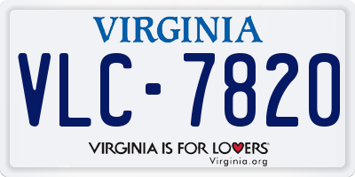 VA license plate VLC7820
