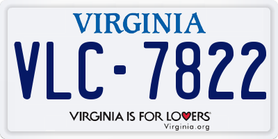 VA license plate VLC7822
