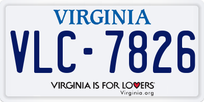 VA license plate VLC7826