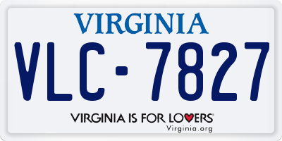 VA license plate VLC7827