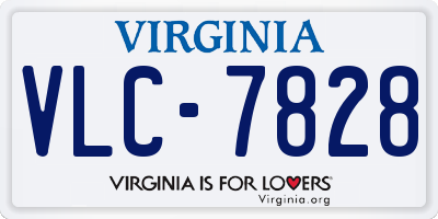 VA license plate VLC7828