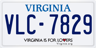 VA license plate VLC7829