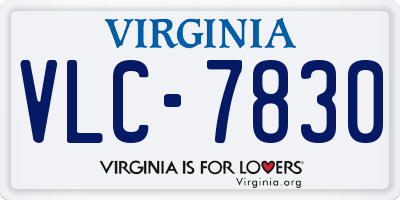 VA license plate VLC7830