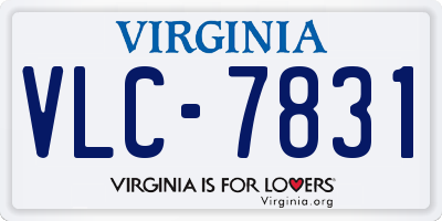 VA license plate VLC7831