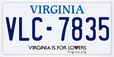VA license plate VLC7835
