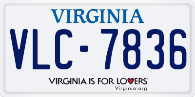 VA license plate VLC7836