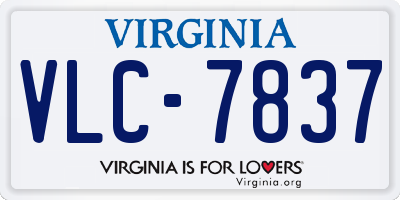 VA license plate VLC7837