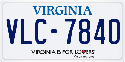 VA license plate VLC7840