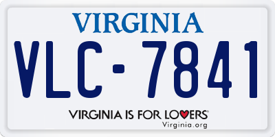 VA license plate VLC7841