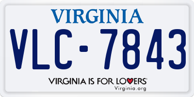 VA license plate VLC7843