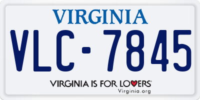 VA license plate VLC7845