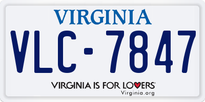 VA license plate VLC7847