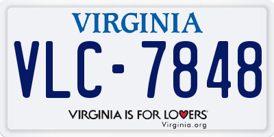 VA license plate VLC7848