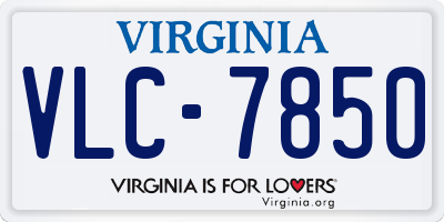 VA license plate VLC7850